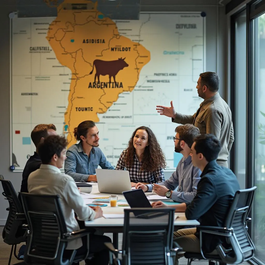 Equipo discutiendo estrategias energéticas